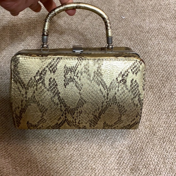 Python print vintage style hard shell sm. handbag. - Picture 10 of 12